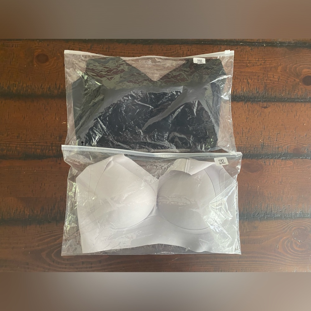 Highly supportive bras size 2XL one black and on light grey ~